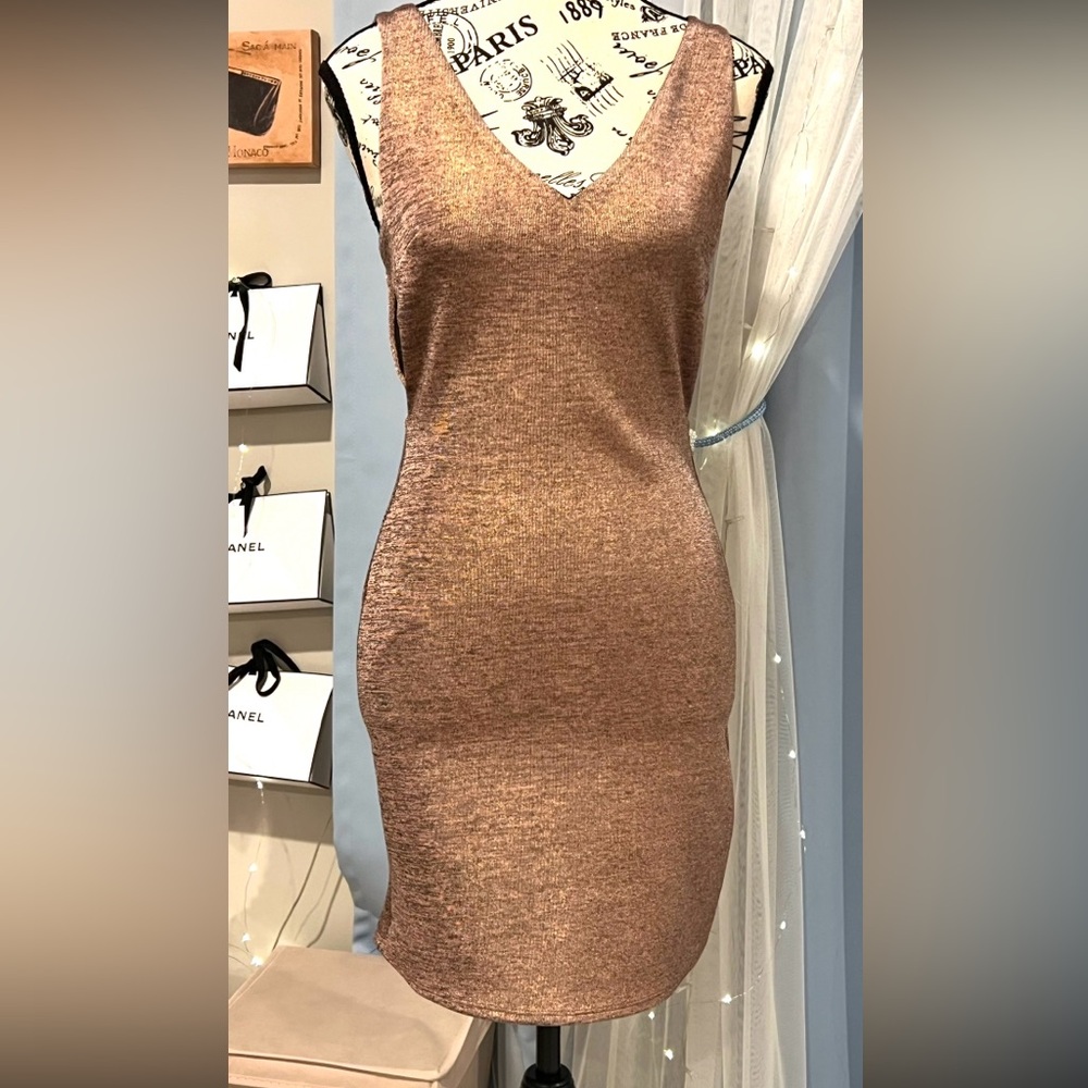 Topshop Tan Backless Dress